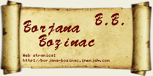 Borjana Božinac vizit kartica